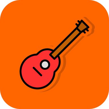 Gitar ikonu. Web için basit müzik vektör simgeleri çizimi