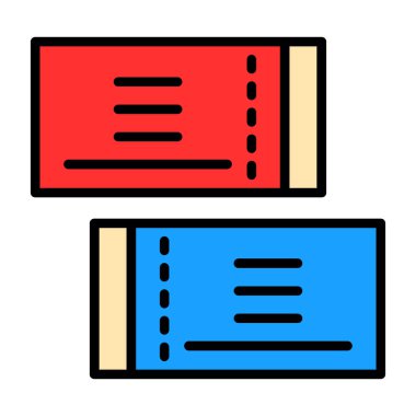 Biletler simge vektör illüstrasyonu