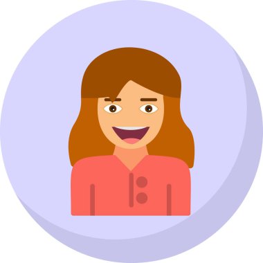 kız simgesi, vektör illüstrasyonu 