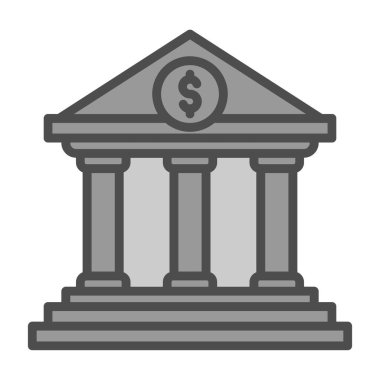 Banka binası vektör simgesi. biçim düz semboldür 