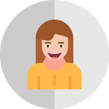 Sakallı kadın simgesi, vektör illüstrasyonu