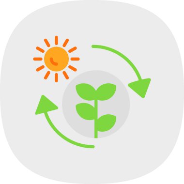 Fotosentez çevre ikonu, vektör illüstrasyonu. ekoloji sembolü