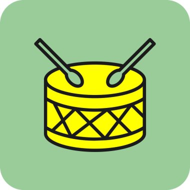 Vektör illüstrasyonu, Davul simgesi.