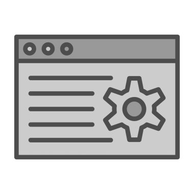 Web ayarı çizgisi simgesi, vektör illüstrasyonu. vektör işaretini ayarla ve imzala.
