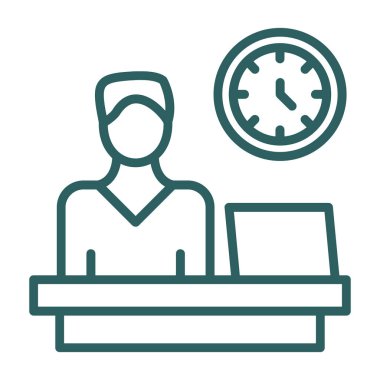 İş ikonu. İnce çizgi tarzı tasarım. vektör izole