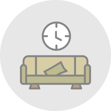 kanepe düz simgesi, vektör çizim