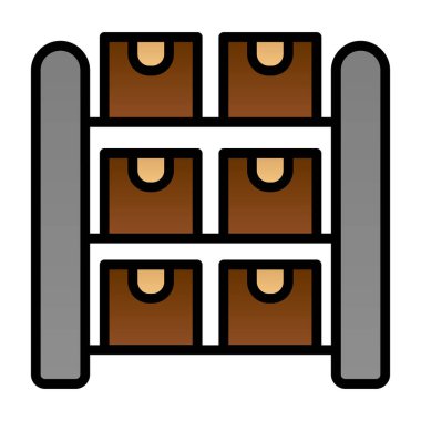 Ahşap kutu simgesi. beyaz üzerinde izole edilmiş ahşap ahşap vektör simgesi rengi