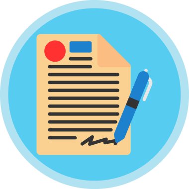 Dosya belgesi simgesi, Sözleşme, vektör illüstrasyonu