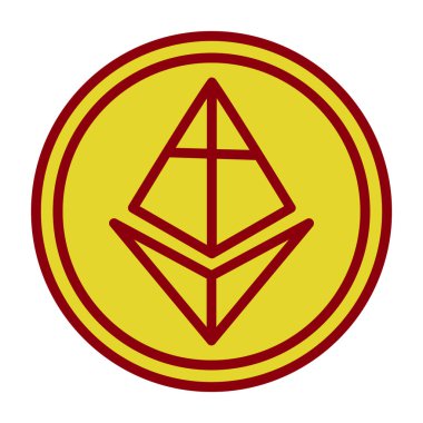 ethereum sikke vektör çizimi beyaz arkaplan üzerinde