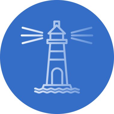 Deniz feneri. Web simgesi basit illüstrasyon