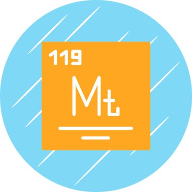 Meitnerium simgesinin vektör illüstrasyonu 