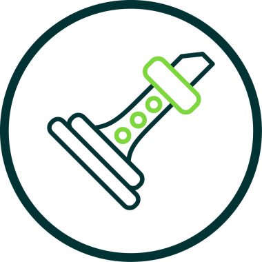 vector illustration of a green and white line icon