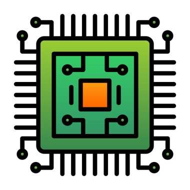çip simgesi, vektör illüstrasyonu basit tasarım