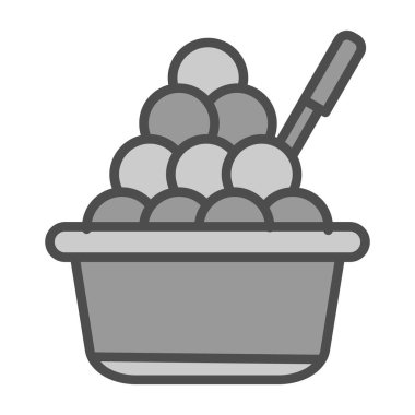 Köfteli kase, vektör çizimi 