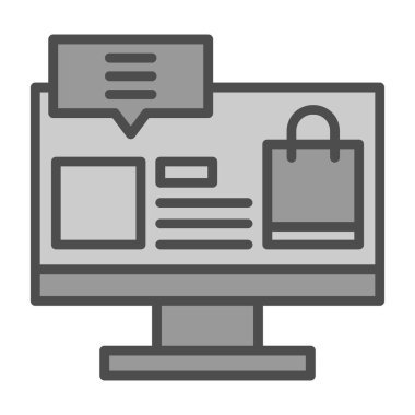 çevrimiçi alışveriş simgesi, vektör illüstrasyonu