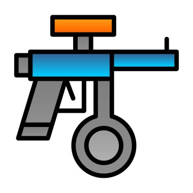 Paintball tabancası simgesi, vektör illüstrasyonu 