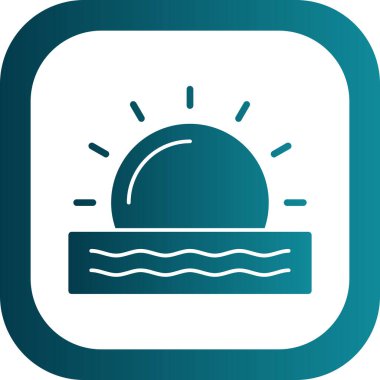 Gün doğumu ikon vektör çizimi tasarımı