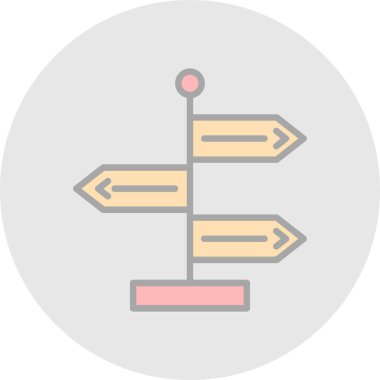 Yön, işaret direği simgesi. Basit vektör illüstrasyonu