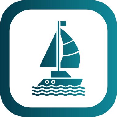 Yelkenli vektör renk simgesi 