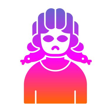 izole edilmiş kadın ikon vektör illüstrasyonu