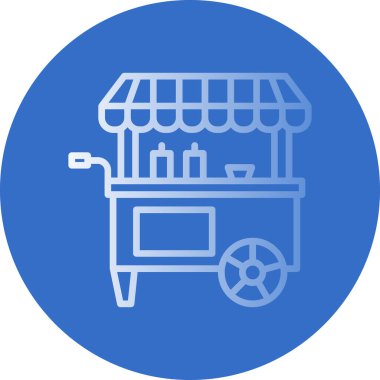 Basit yemek arabası simgesi, vektör illüstrasyonu