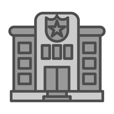 Polis karakolu web simgesi, vektör illüstrasyonu 