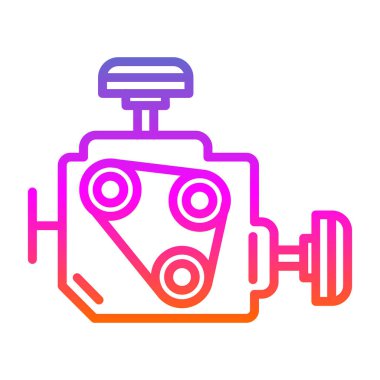 araba motoru simgesi, vektör illüstrasyonu basit tasarım