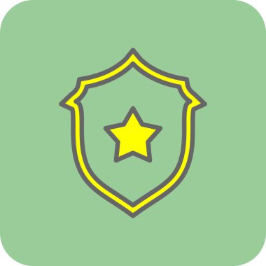 Kalkan ikon vektör illüstrasyonu. rozet işareti.