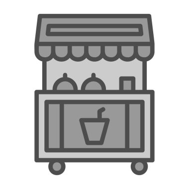 Kahve dükkanı ikonu, taslak tarzı