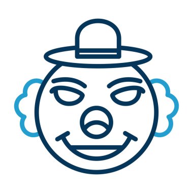 palyaço yüzü simgesi, vektör illüstrasyonu