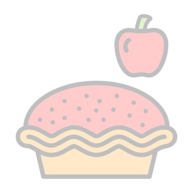 Apple pie grafik simgesi basit tasarım illüstrasyonu