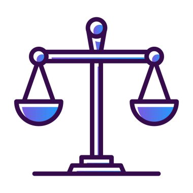 adalet ölçeği simgesi, vektör illüstrasyonu