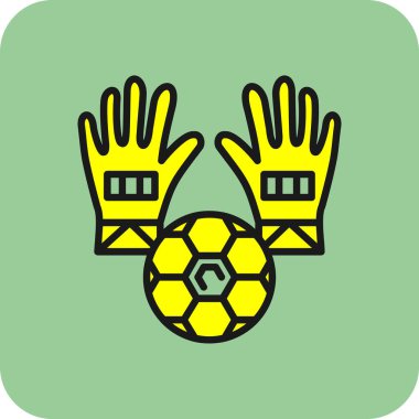 futbol kalecisi eldiven simgesi doldurulmuş taslak biçiminde