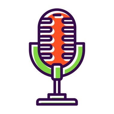 mikrofon simgesi, vektör illüstrasyonu basit tasarım