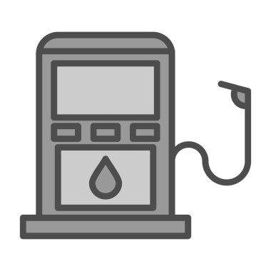 Pompa ikonu. Web için yağ vektörü simgesinin özet çizimi