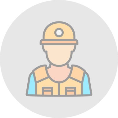 İnşaat işçisi renkli vektör simgesi