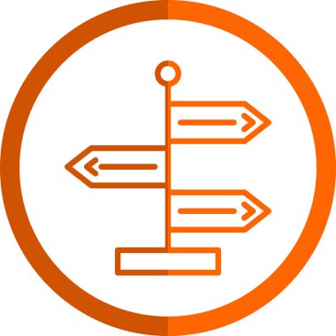 Yön, işaret direği simgesi. Basit vektör illüstrasyonu