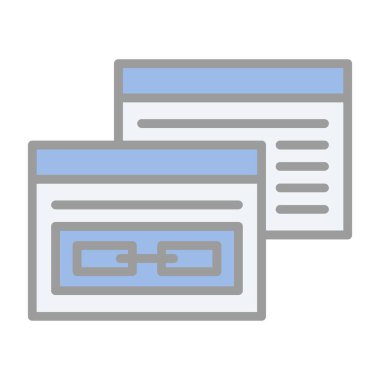 Basit düz bağlantı vektör simgesi