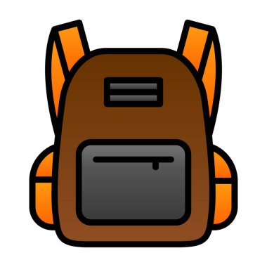 sırt çantası simgesi vektör illüstrasyonu