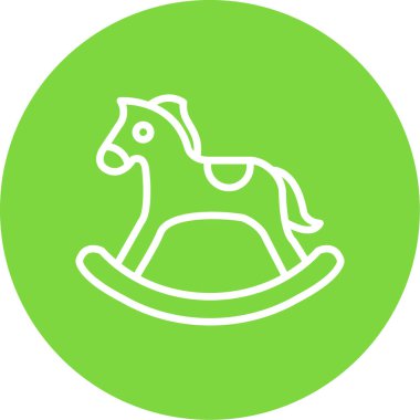 Sallanan at oyuncağı simgesi, vektör illüstrasyonu