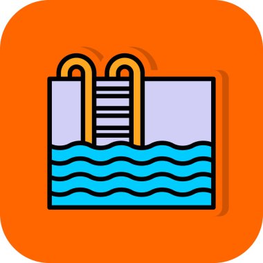 Havuzu web simgesi, vektör çizim 