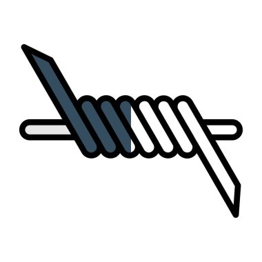 Dikenli tel ağ simgesi, vektör illüstrasyonu 