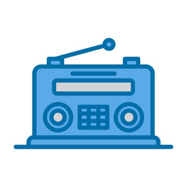 Retro radyo ikonu. Basit vektör illüstrasyonu