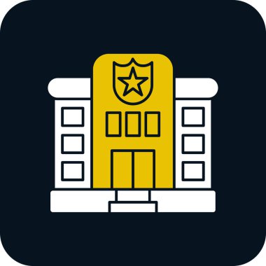 Polis karakolu web simgesi, vektör illüstrasyonu 