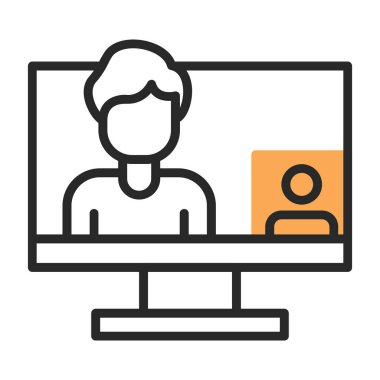 çevrimiçi konferans vektör renk simgesi