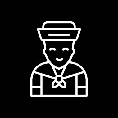 Denizci. Web simgesi basit illüstrasyon