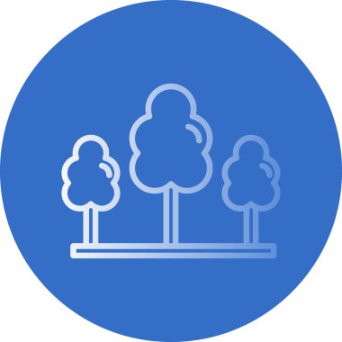 Düz ağaç simgesinin vektör illüstrasyonu