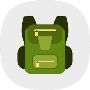 sırt çantası simgesi vektör illüstrasyonu 