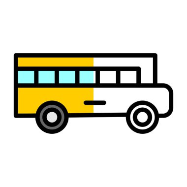 Okul servisi simgesi, vektör illüstrasyonu basit tasarım