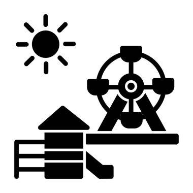 Beyaz üzerine izole edilmiş kabartma dizaynlı yaz tatili simgesi